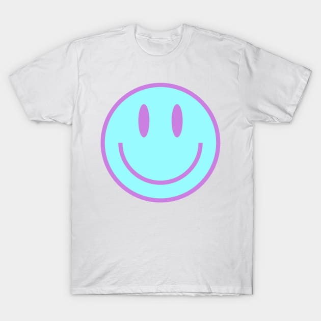 Smiley Face in Blue & Purple T-Shirt by emilykroll